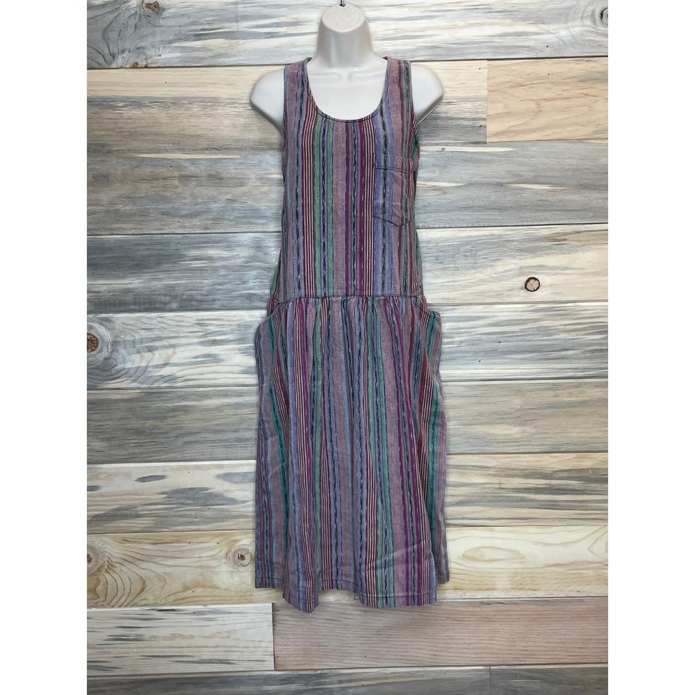 Vintage Esprit Guatemalan Fabric Dress Womens M Hand Pockets